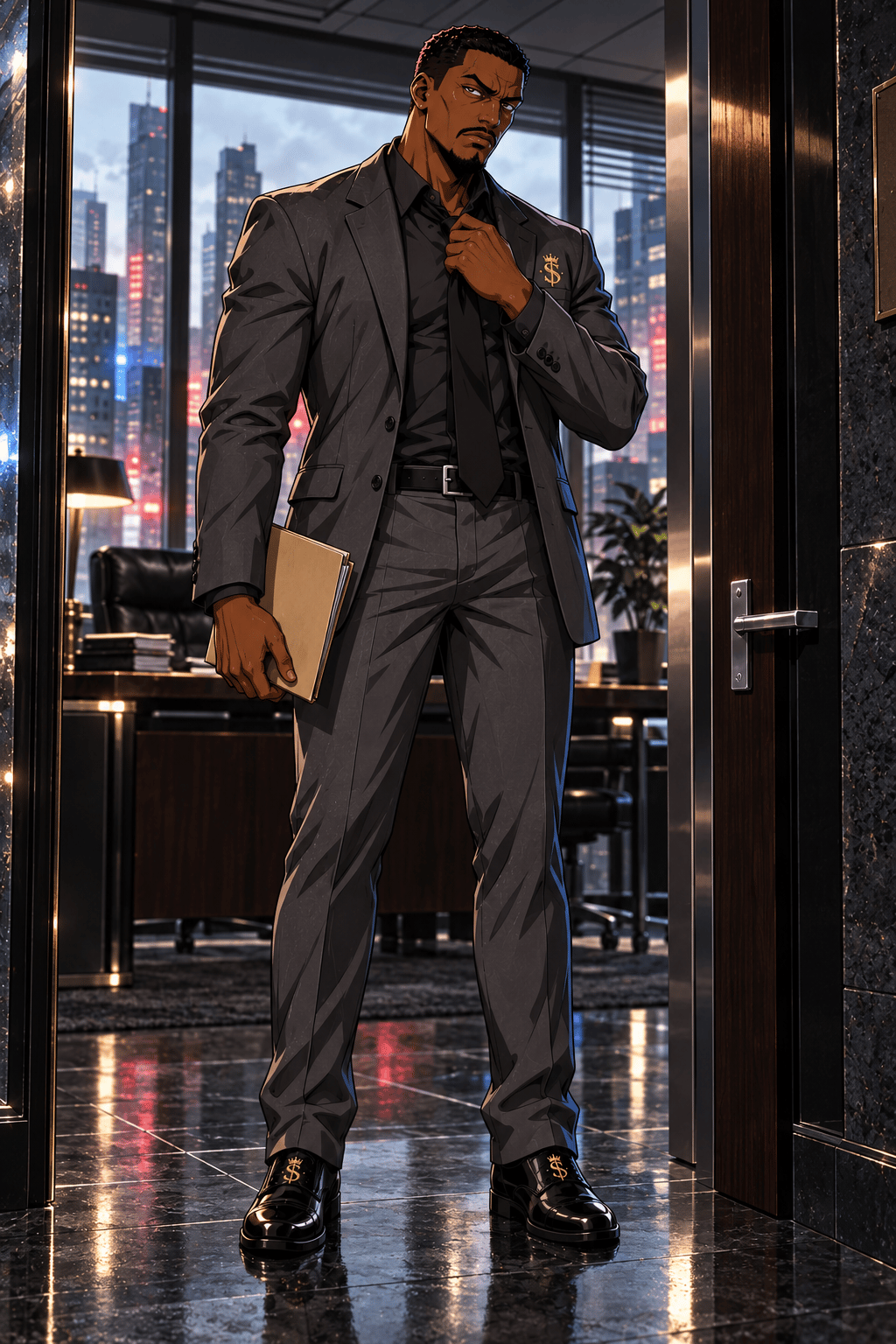 Approved anime portrait of Detective Malcolm Rusk