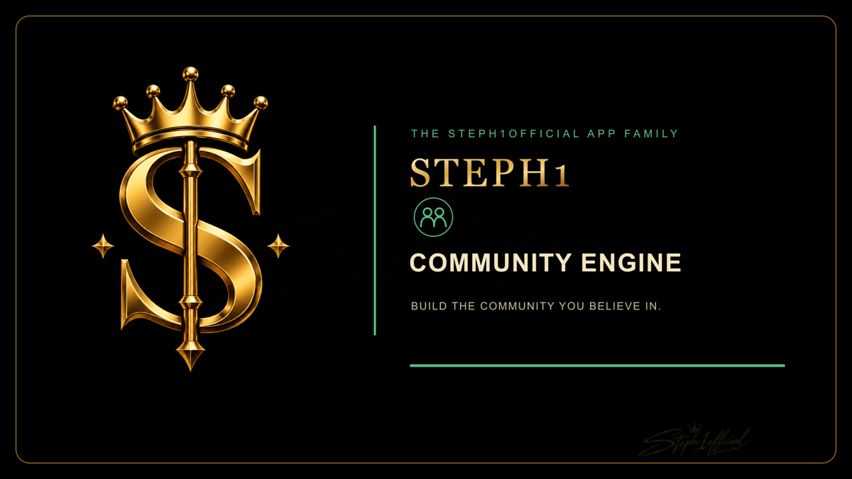 Community Engine gold S, crown, and 1 app artwork