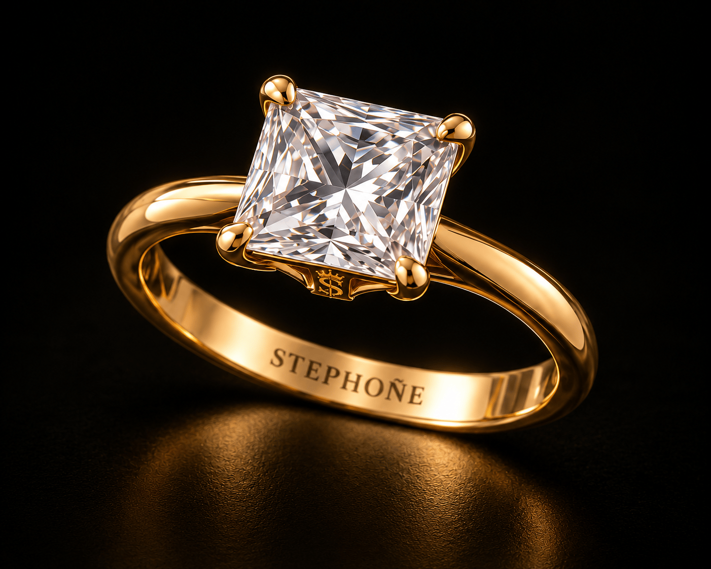 Born of Queens women’s ring design preview in gold with the Stephoñe house mark