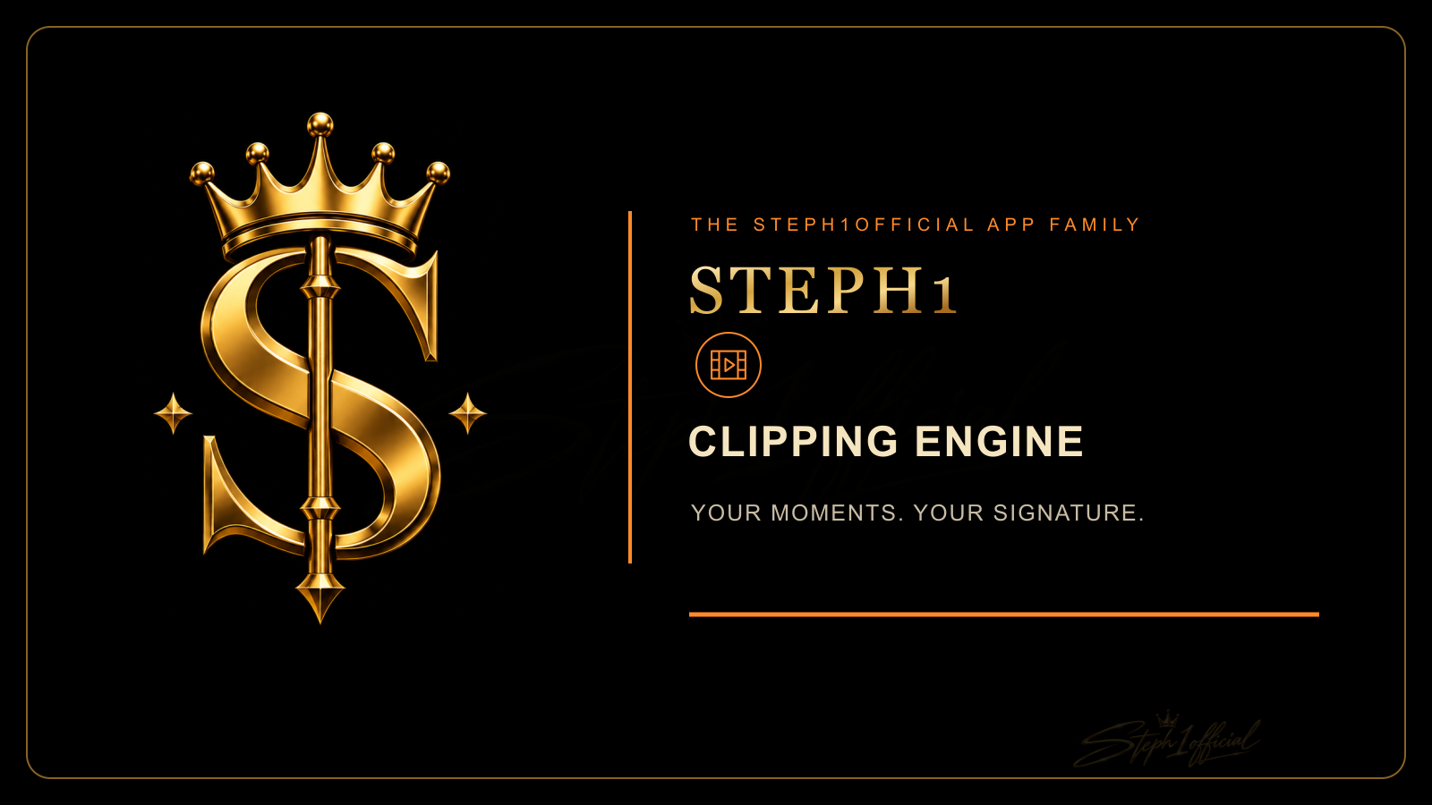 STEPH1 Clipping Engine 2 gold S, crown, and 1 branding