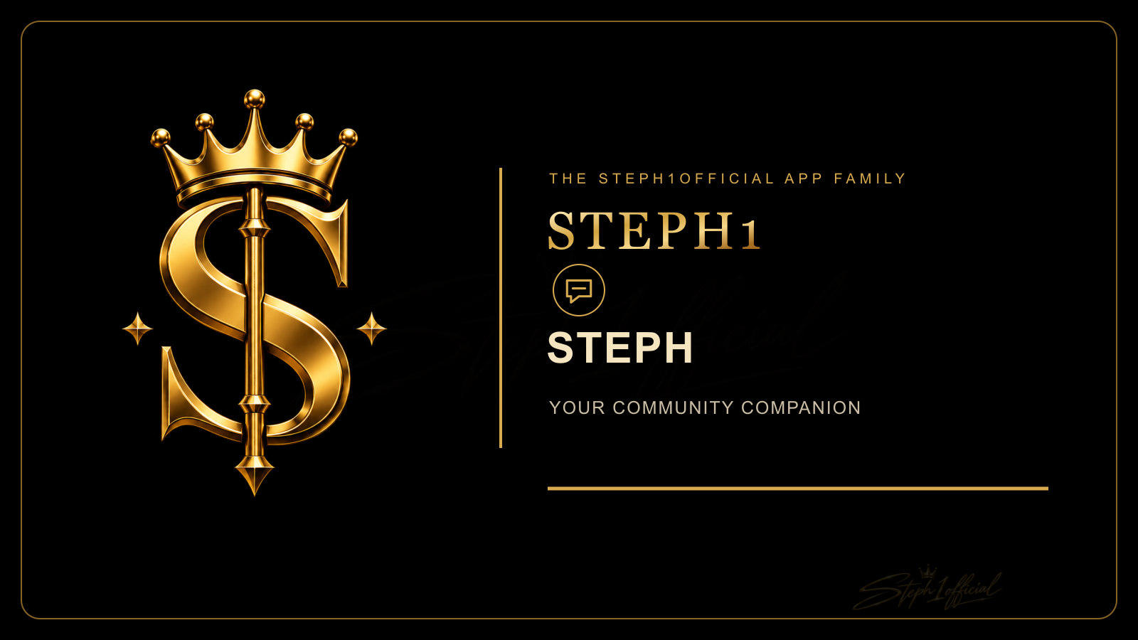 Steph gold S, crown, and 1 branding